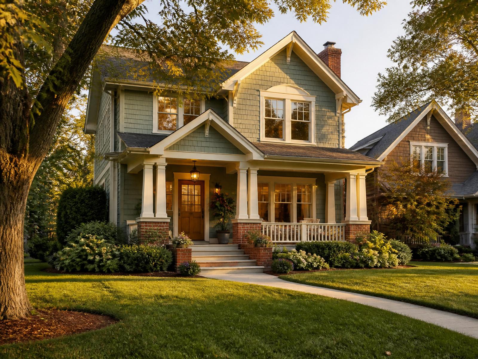 A craftsman-style Illinois home at golden hour, the kind of property the Illinois Home Protection Review is built for.
